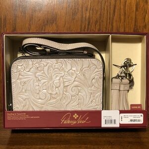 NIB-Patricia Nash-Burnished Tooled-Rimini Crossbody & Tassel Keychain-$208